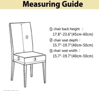 Elastic Chair Cover Stretch Removable Washable Short Dining Chair Cover Protector Seat Slipcover  -  Polyster, Elastic/ Stretchable,  Multipack of1